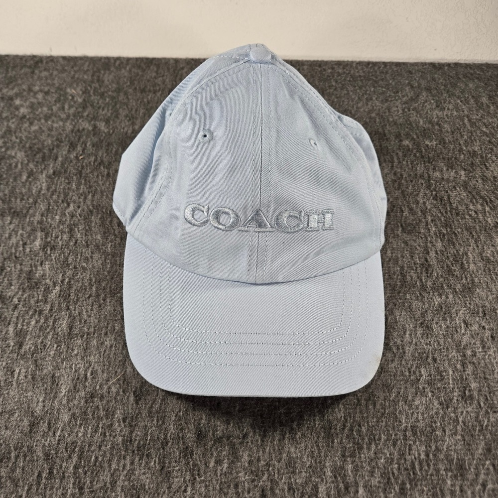 Coach Baseball Hat Womens O/S Light Blue Embroidered Logo Cotton Adjustable